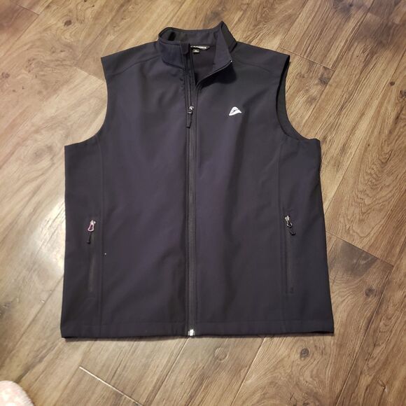 Port Authority Black Sleeveless Zip Up Jacket Sz XL - Picture 1 of 7
